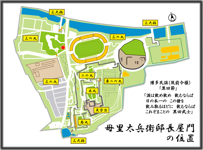 MAP_母里太兵衛邸長屋門の位置