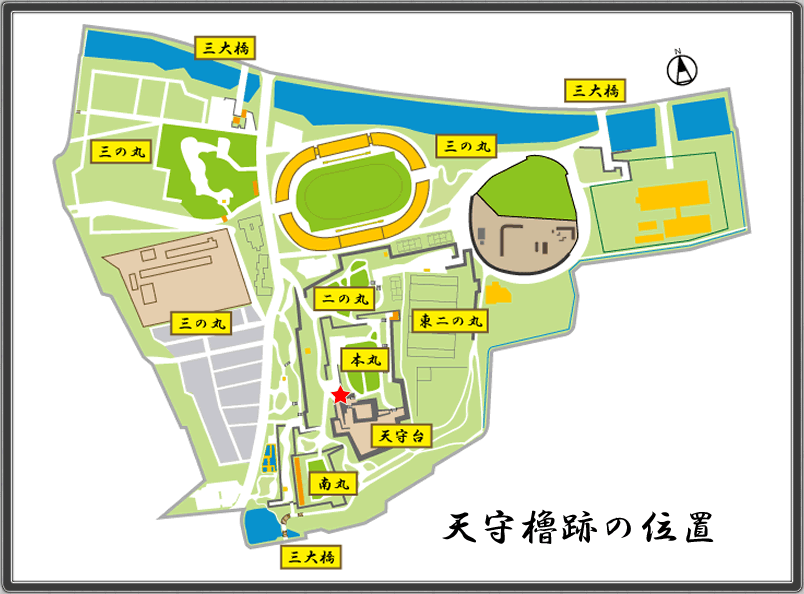 MAP_天守櫓跡の位置